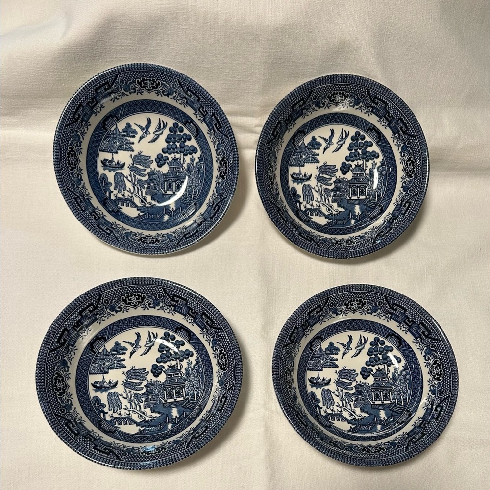 Willow Blue 4 Cereal Bowls by Churchill England